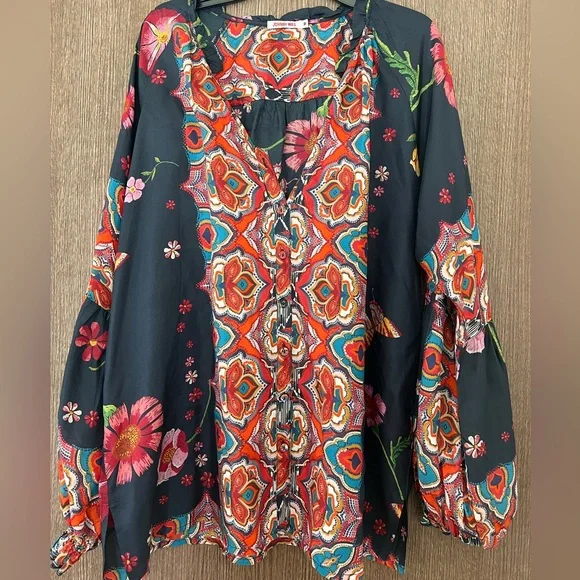 Johnny Was Multicolor Floral Blouse - Picture 1 of 9